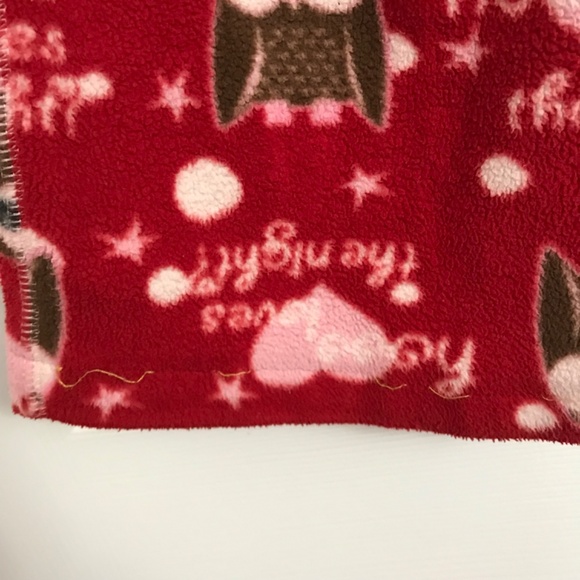 LA SENZA Girl Pajama Bottoms Owl Heart Red Pink White Brown - Picture 6 of 10